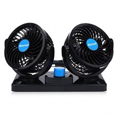 DAMAIFENG Dual Heads Electric Car Cooling Fan 12V 360 Degree Rotatable Mini Low Noise Powerful Summer Air Circulator Fan with 2 Speed Adjustable for Vehicle Truck RV SUV or Boat - B07DXPL432